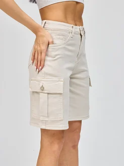 Шорты бермуды джинсовые удлиненные B.Waiting/AmadgeDenim/AMG 336032004 купить за 1 521 ₽ в интернет‑магазине Wildberries